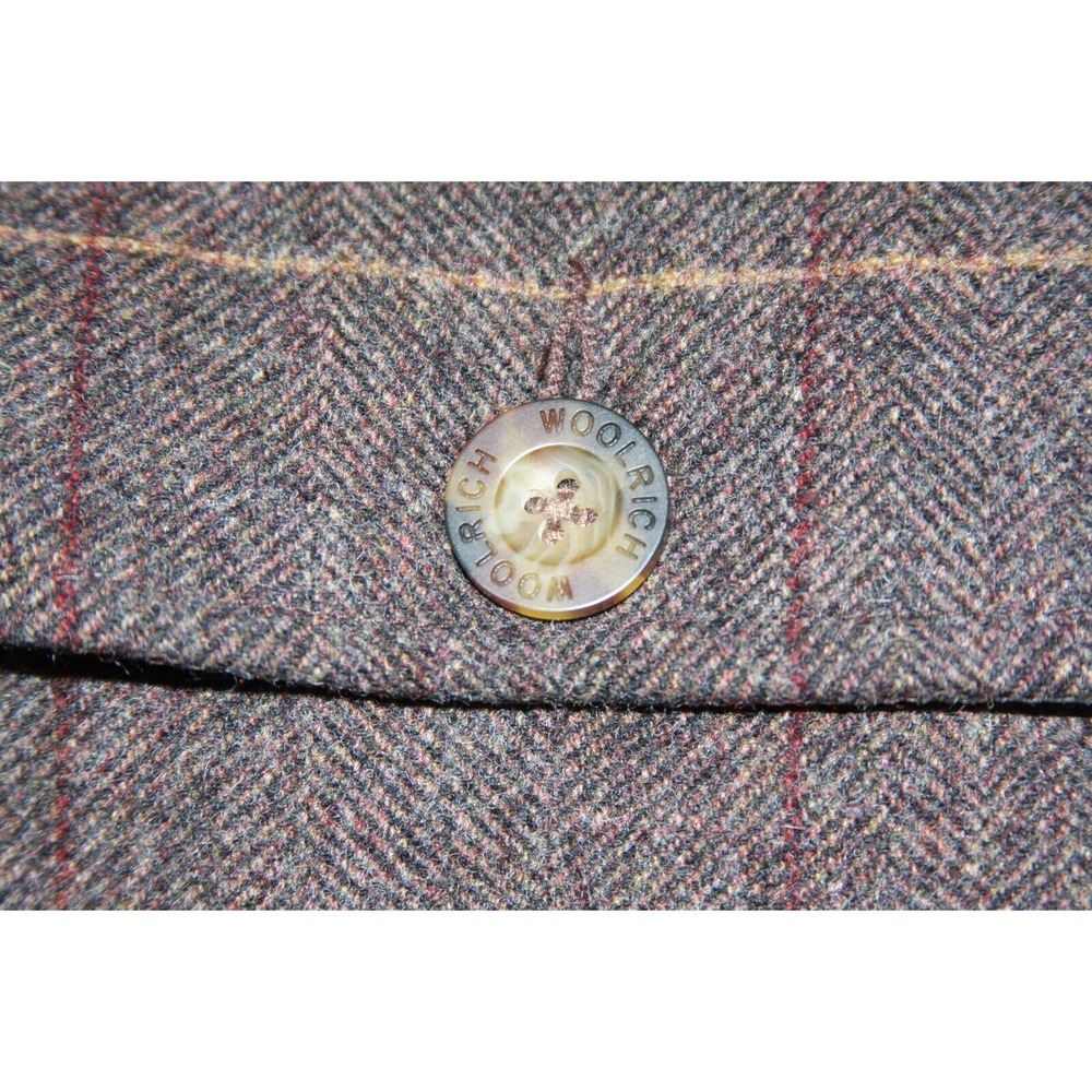 VTG Woolrich Wool Herringbone Check Brown Men's Vest‎ Sherpa Lined Sz XL Grandpa - Picture 8 of 16